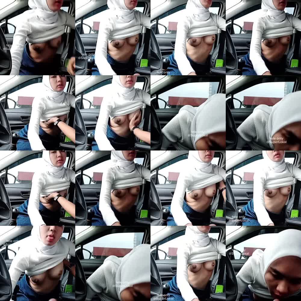jilbab cantik ngemut dimobil